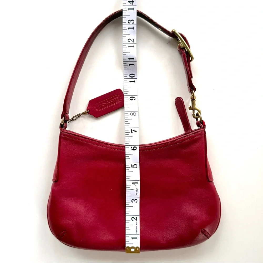 Vintage Y2K Coach Legacy West Demi Shoulder Bag 9295 Red Glovetanned Leather